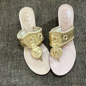 New without box . Jack Rogers metallic gold cork wedge sandals. Size 6 1/2